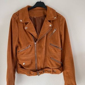 Suede biker jacket